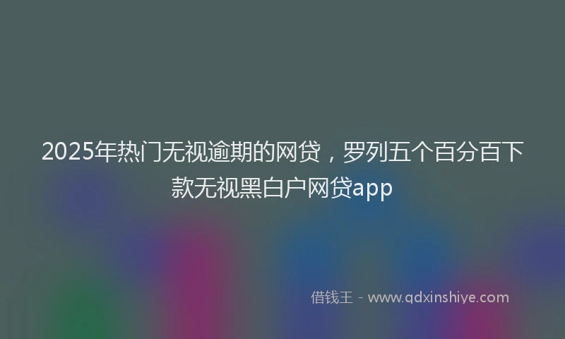 2025年热门无视逾期的网贷，罗列五个百分百下款无视黑白户网贷app