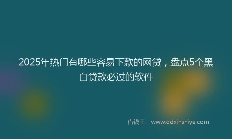 2025年热门有哪些容易下款的网贷，盘点5个黑白贷款必过的软件