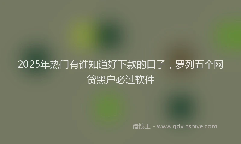 2025年热门有谁知道好下款的口子，罗列五个网贷黑户必过软件