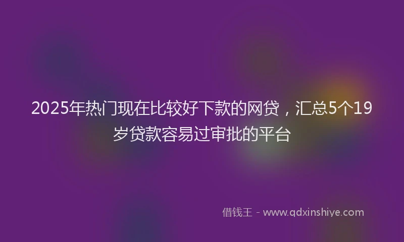 2025年热门现在比较好下款的网贷，汇总5个19岁贷款容易过审批的平台