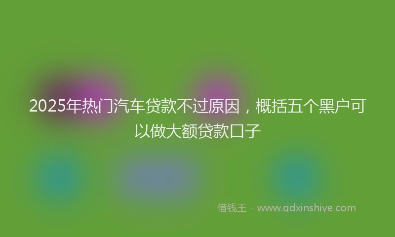 2025年热门汽车贷款不过原因，概括五个黑户可以做大额贷款口子