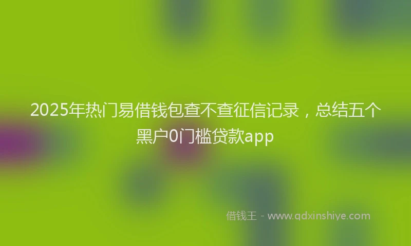 2025年热门易借钱包查不查征信记录，总结五个黑户0门槛贷款app