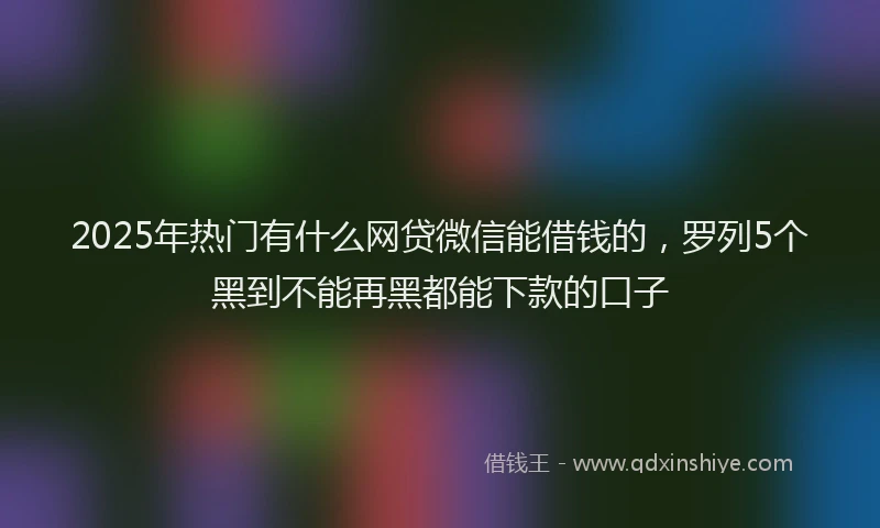 2025年热门有什么网贷微信能借钱的，罗列5个黑到不能再黑都能下款的口子