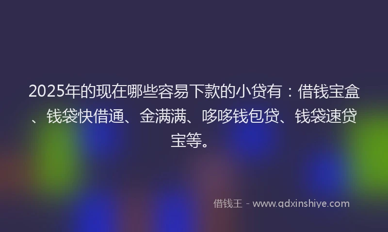 2025年的现在哪些容易下款的小贷有：借钱宝盒、钱袋快借通、金满满、哆哆钱包贷、钱袋速贷宝等。