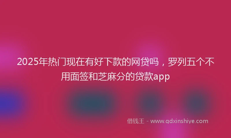 2025年热门现在有好下款的网贷吗，罗列五个不用面签和芝麻分的贷款app