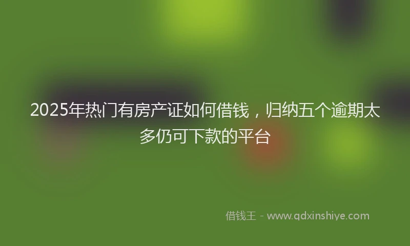 2025年热门有房产证如何借钱，归纳五个逾期太多仍可下款的平台