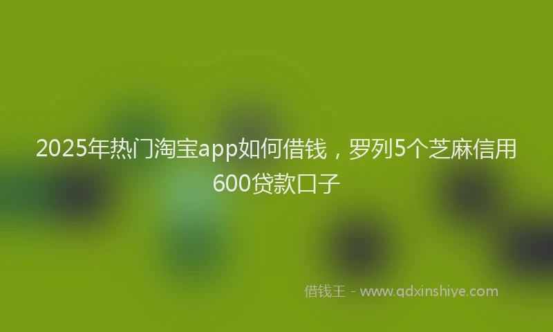 2025年热门淘宝app如何借钱，罗列5个芝麻信用600贷款口子