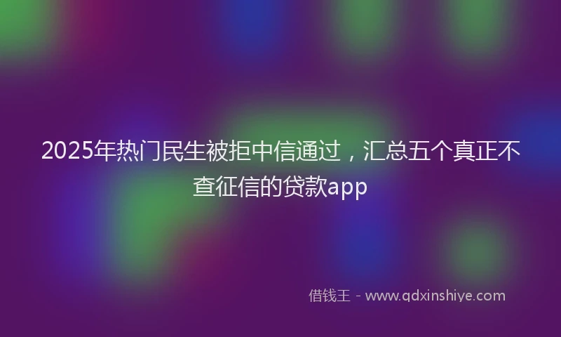 2025年热门民生被拒中信通过，汇总五个真正不查征信的贷款app