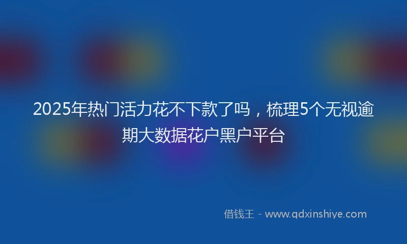 2025年热门活力花不下款了吗，梳理5个无视逾期大数据花户黑户平台