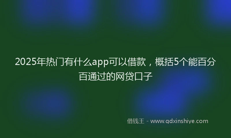 2025年热门有什么app可以借款，概括5个能百分百通过的网贷口子