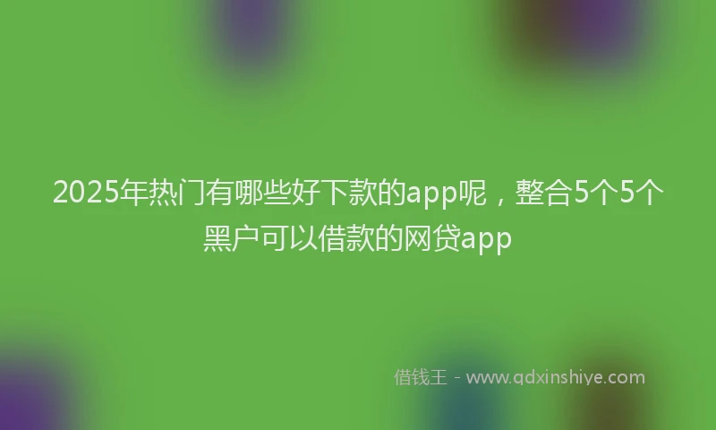 2025年热门有哪些好下款的app呢，整合5个5个黑户可以借款的网贷app