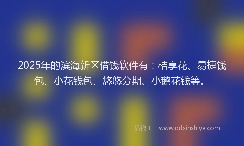 2025年的滨海新区借钱软件有：桔享花、易捷钱包、小花钱包、悠悠分期、小鹅花钱等。