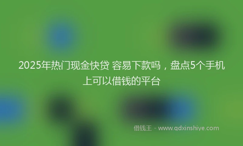 2025年热门现金快贷 容易下款吗，盘点5个手机上可以借钱的平台