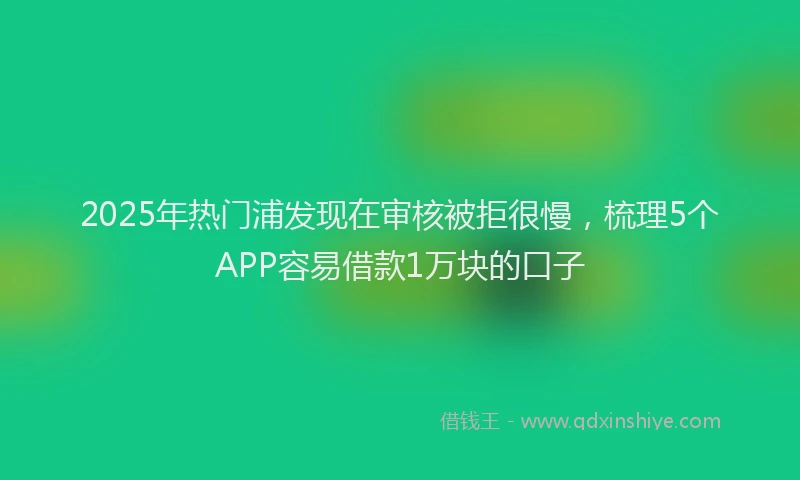 2025年热门浦发现在审核被拒很慢，梳理5个APP容易借款1万块的口子