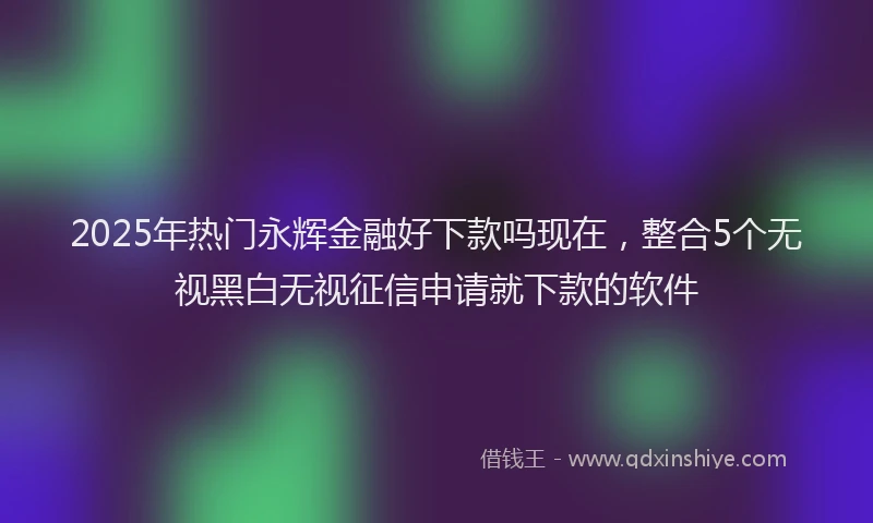 2025年热门永辉金融好下款吗现在，整合5个无视黑白无视征信申请就下款的软件