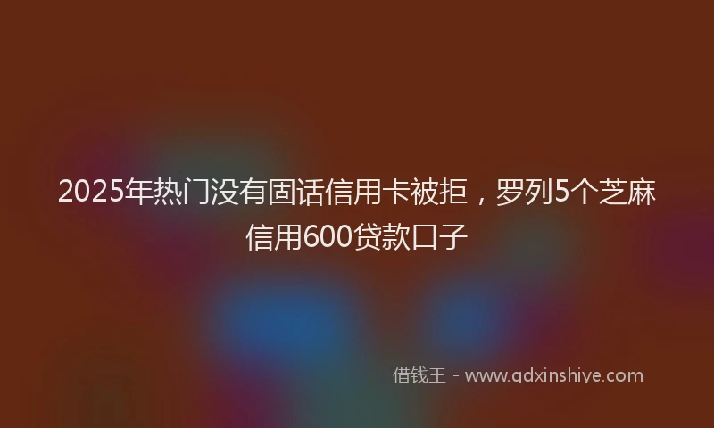 2025年热门没有固话信用卡被拒，罗列5个芝麻信用600贷款口子