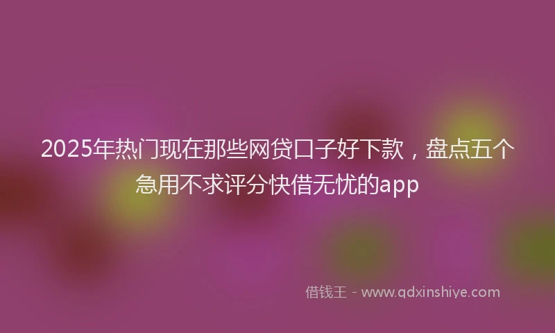 2025年热门现在那些网贷口子好下款，盘点五个急用不求评分快借无忧的app