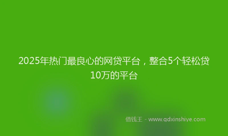 2025年热门最良心的网贷平台，整合5个轻松贷10万的平台