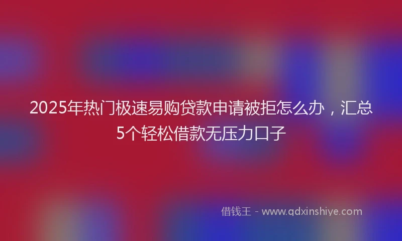 2025年热门极速易购贷款申请被拒怎么办，汇总5个轻松借款无压力口子