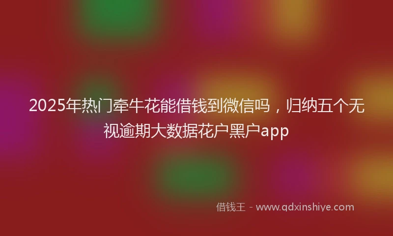 2025年热门牵牛花能借钱到微信吗，归纳五个无视逾期大数据花户黑户app