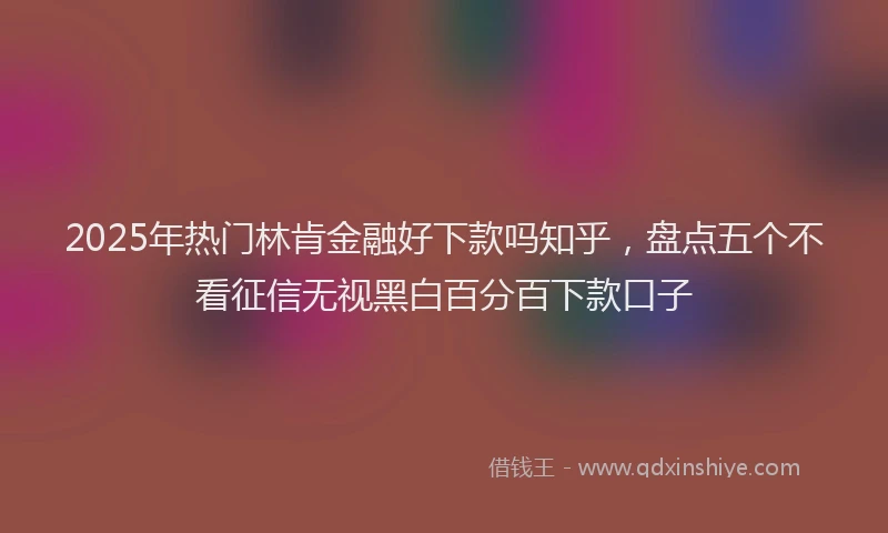 2025年热门林肯金融好下款吗知乎，盘点五个不看征信无视黑白百分百下款口子