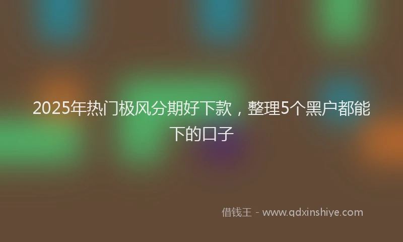 2025年热门极风分期好下款，整理5个黑户都能下的口子