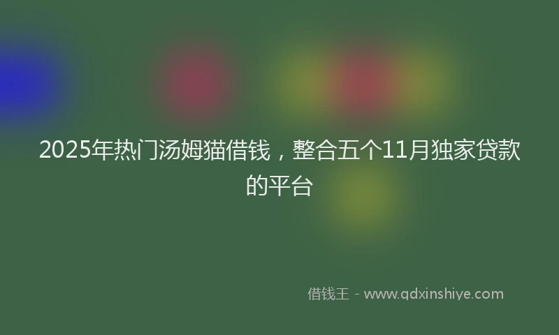 2025年热门汤姆猫借钱，整合五个11月独家贷款的平台