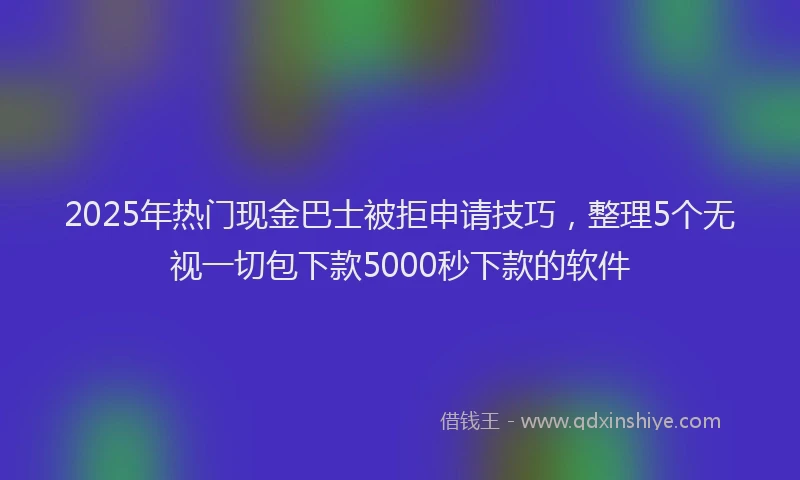2025年热门现金巴士被拒申请技巧，整理5个无视一切包下款5000秒下款的软件