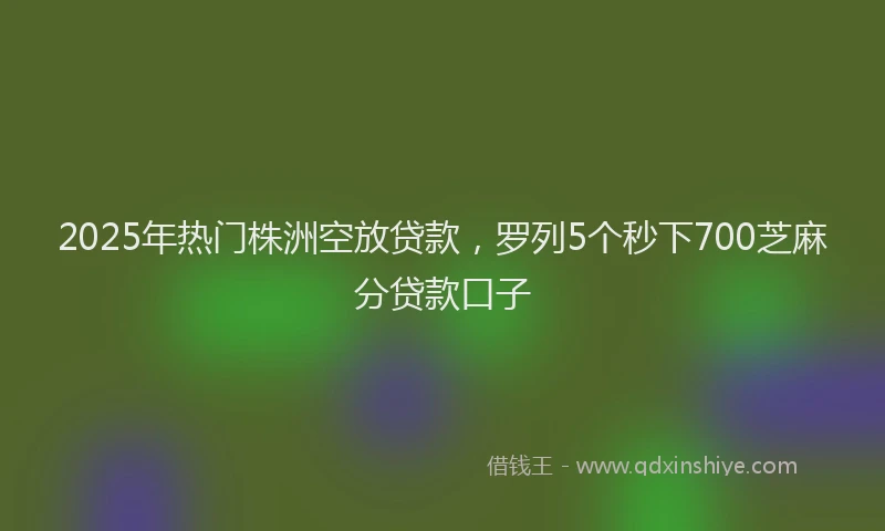 2025年热门株洲空放贷款，罗列5个秒下700芝麻分贷款口子