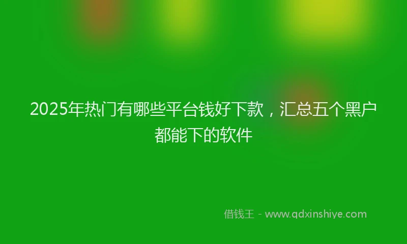 2025年热门有哪些平台钱好下款，汇总五个黑户都能下的软件
