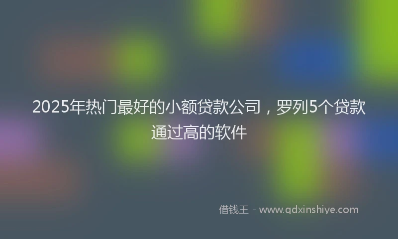 2025年热门最好的小额贷款公司，罗列5个贷款通过高的软件