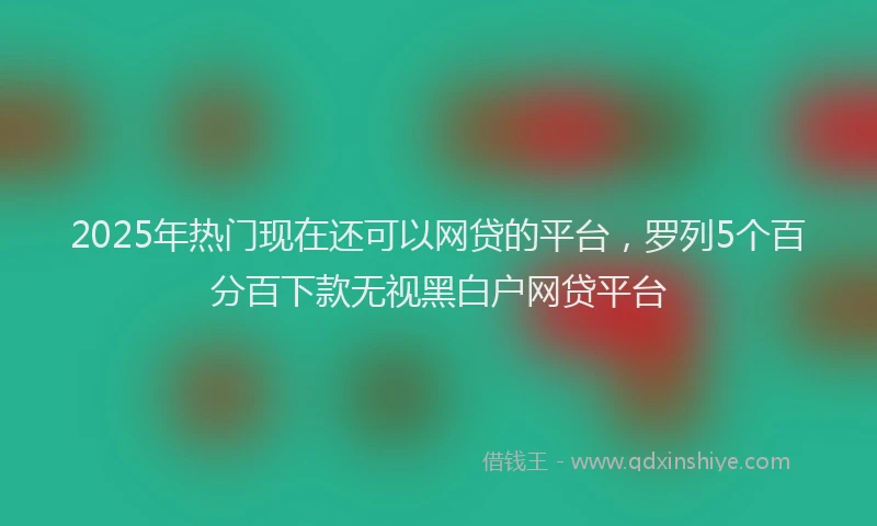 2025年热门现在还可以网贷的平台，罗列5个百分百下款无视黑白户网贷平台