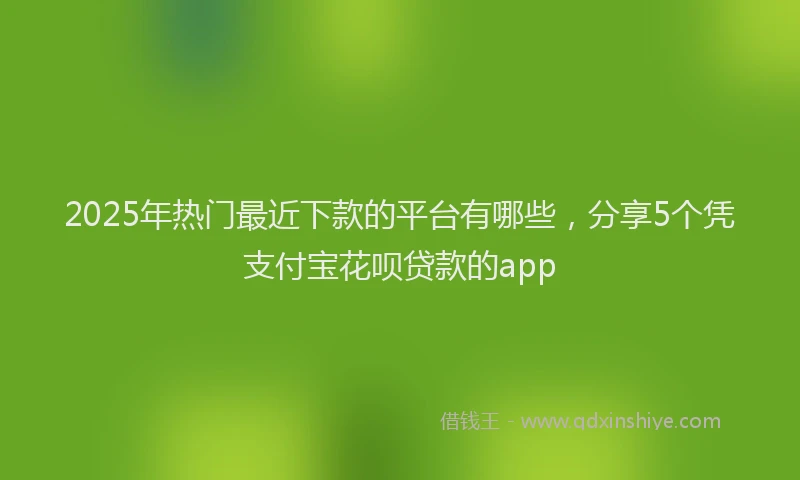 2025年热门最近下款的平台有哪些，分享5个凭支付宝花呗贷款的app