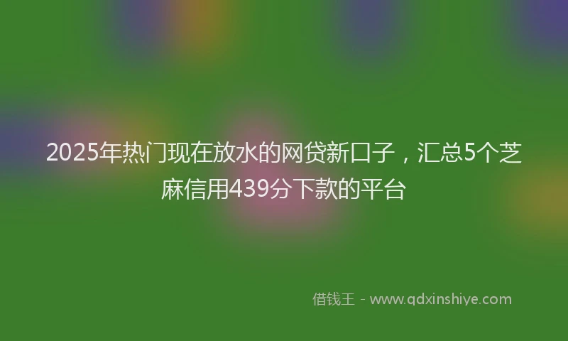 2025年热门现在放水的网贷新口子，汇总5个芝麻信用439分下款的平台