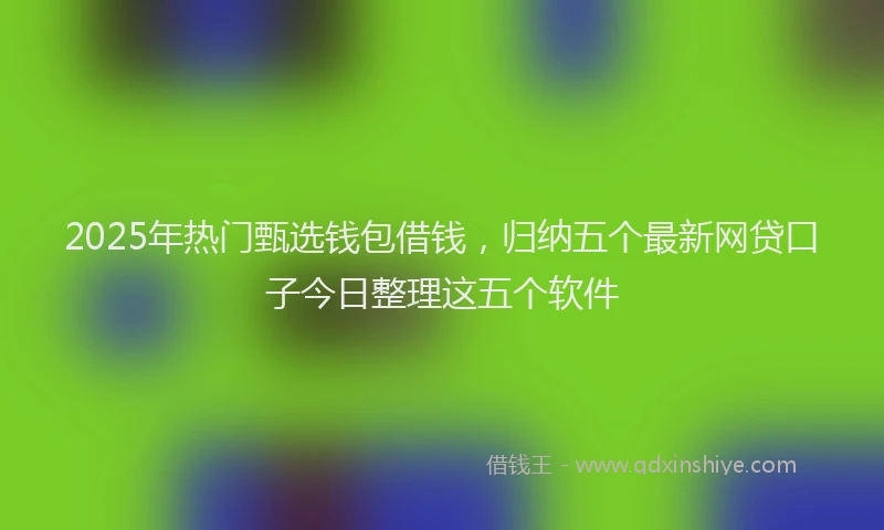 2025年热门甄选钱包借钱，归纳五个最新网贷口子今日整理这五个软件