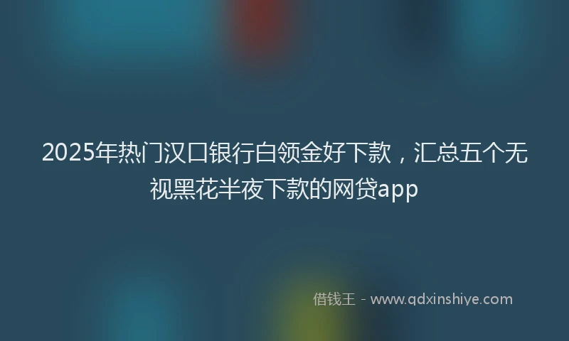 2025年热门汉口银行白领金好下款，汇总五个无视黑花半夜下款的网贷app