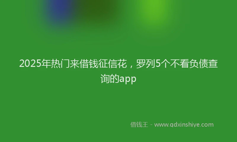 2025年热门来借钱征信花，罗列5个不看负债查询的app