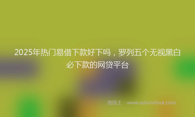 2025年热门易借下款好下吗，罗列五个无视黑白必下款的网贷平台