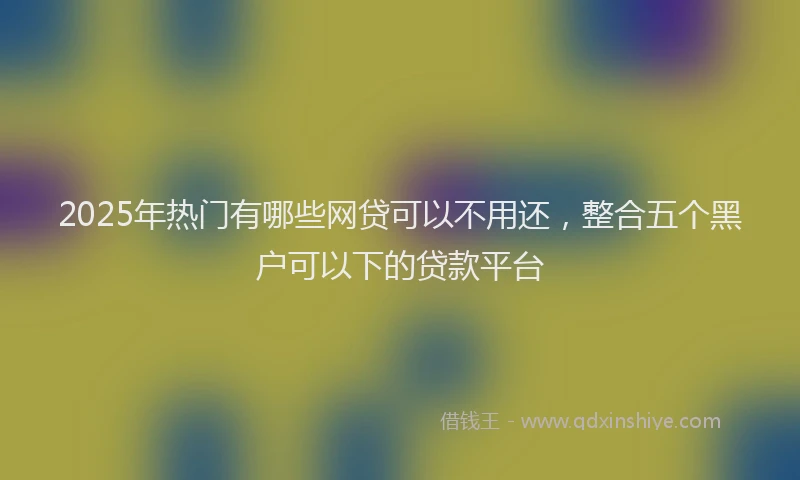 2025年热门有哪些网贷可以不用还，整合五个黑户可以下的贷款平台