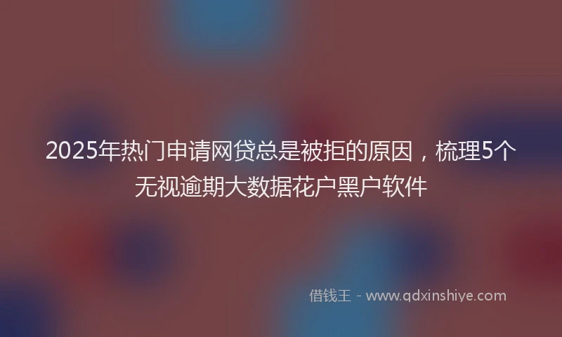 2025年热门申请网贷总是被拒的原因，梳理5个无视逾期大数据花户黑户软件