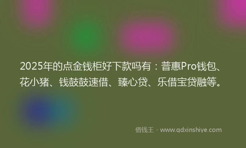 2025年的点金钱柜好下款吗有：普惠Pro钱包、花小猪、钱鼓鼓速借、臻心贷、乐借宝贷融等。
