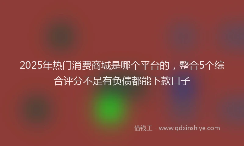 2025年热门消费商城是哪个平台的，整合5个综合评分不足有负债都能下款口子