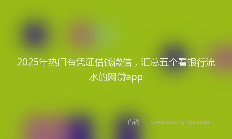 2025年热门有凭证借钱微信，汇总五个看银行流水的网贷app