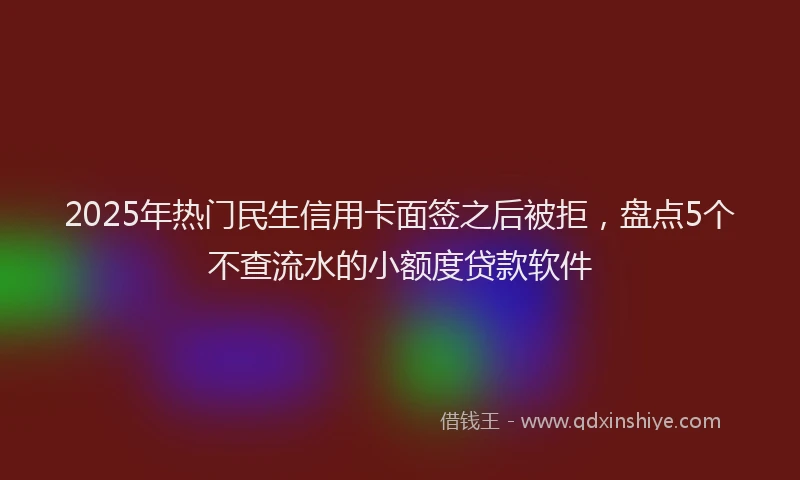 2025年热门民生信用卡面签之后被拒，盘点5个不查流水的小额度贷款软件