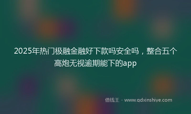 2025年热门极融金融好下款吗安全吗，整合五个高炮无视逾期能下的app