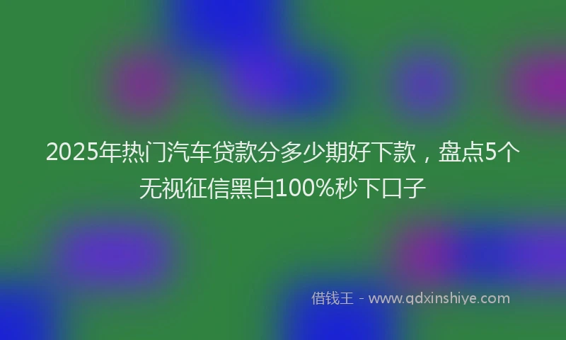 2025年热门汽车贷款分多少期好下款，盘点5个无视征信黑白100%秒下口子