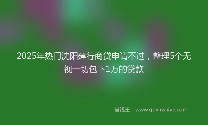 2025年热门沈阳建行商贷申请不过，整理5个无视一切包下1万的贷款