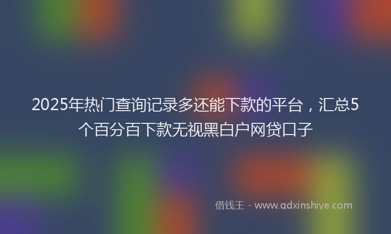 2025年热门查询记录多还能下款的平台，汇总5个百分百下款无视黑白户网贷口子