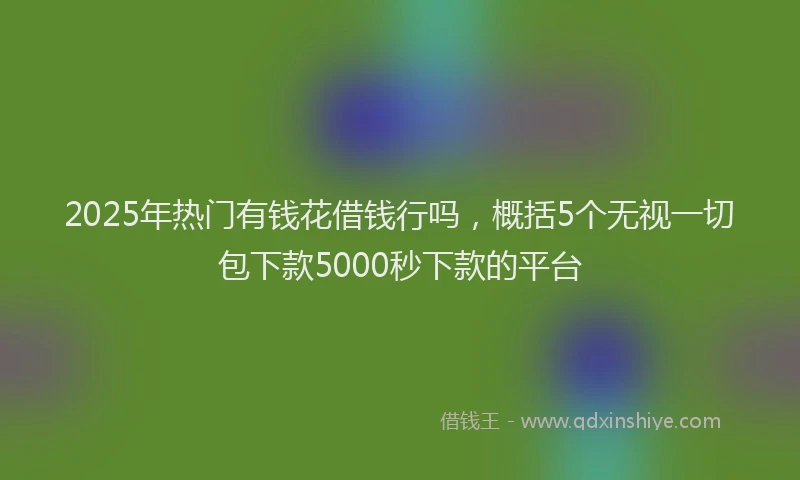 2025年热门有钱花借钱行吗，概括5个无视一切包下款5000秒下款的平台