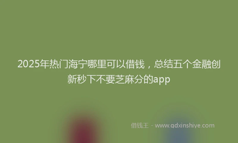 2025年热门海宁哪里可以借钱，总结五个金融创新秒下不要芝麻分的app